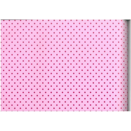 PAPEL REGALO ROLLO 62 SETIMPRES ESTUCADO INFANTIL BEBE PUNTITOS ROSA I11RS