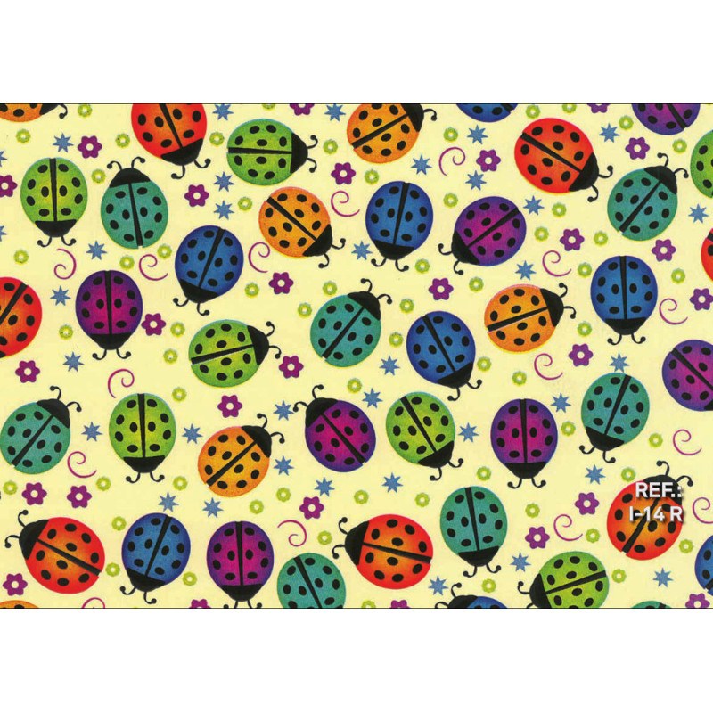 PAPEL REGALO ROLLO 62 SETIMPRES ESTUCADO INFANTIL MARIQUITAS CREMA I14R