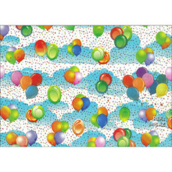 PAPEL REGALO ROLLO 62 SETIMPRES ESTUCADO INFANTIL GLOBOS AZUL I15AZ