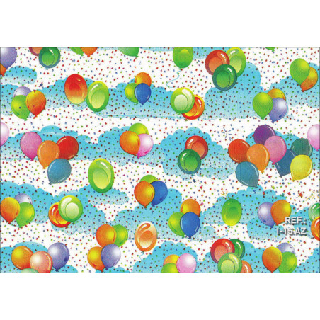 PAPEL REGALO ROLLO 62 SETIMPRES ESTUCADO INFANTIL GLOBOS AZUL I15AZ