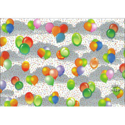 PAPEL REGALO ROLLO 62 SETIMPRES ESTUCADO INFANTIL GLOBOS PLATA I15P