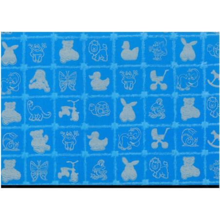 PAPEL REGALO ROLLO 62 SETIMPRES ESTUCADO INFANTIL SILUETAS AZUL I6AZ