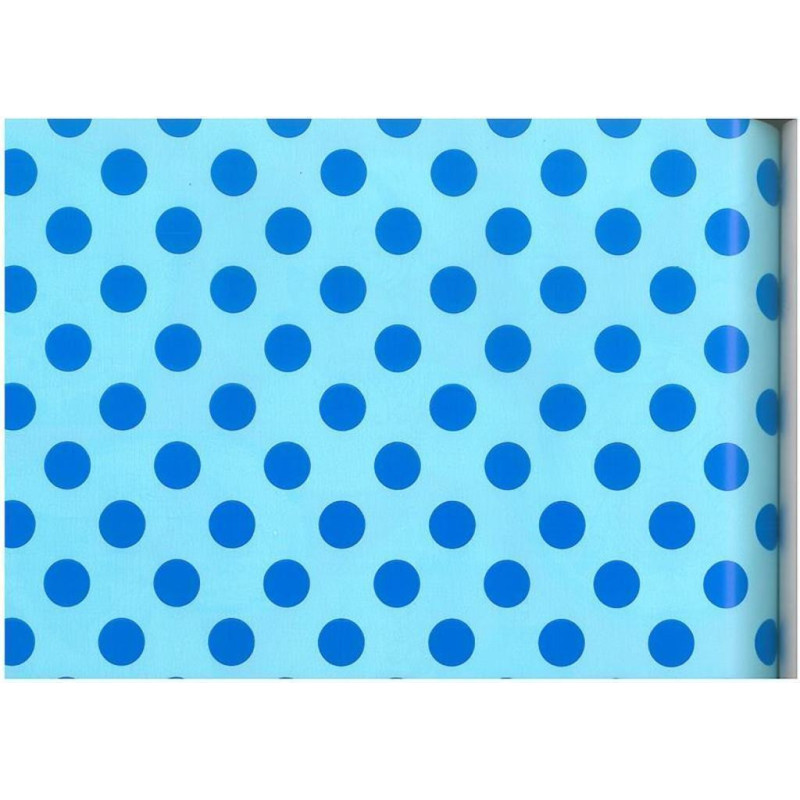PAPEL REGALO ROLLO 62 SETIMPRES ESTUCADO INFANTIL BEBE AZUL PUNTOS I9AZ