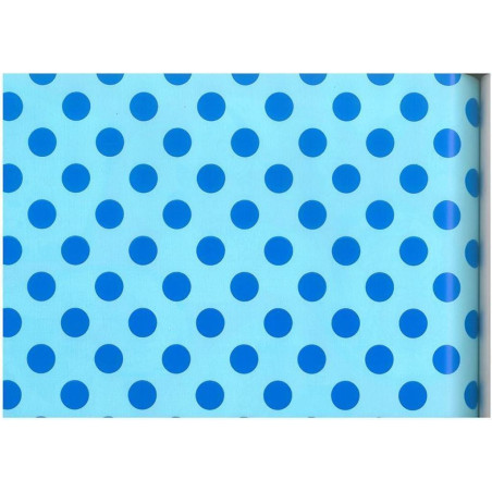 PAPEL REGALO ROLLO 62 SETIMPRES ESTUCADO INFANTIL BEBE AZUL PUNTOS I9AZ