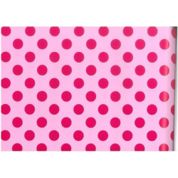 PAPEL REGALO ROLLO 62 SETIMPRES ESTUCADO INFANTIL BEBE ROSA PUNTOS I9RS