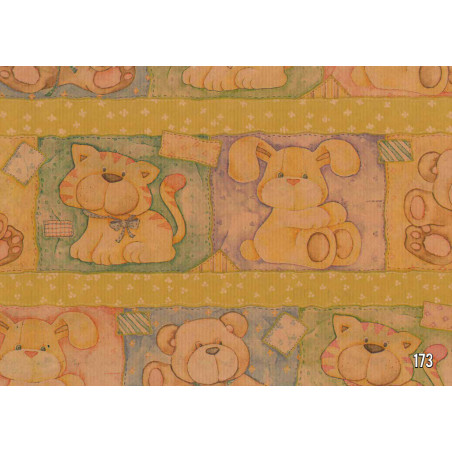 PAPEL REGALO ROLLO 62 SETIMPRES INFANTIL KRAFT ANIMALES ORO IK4OR