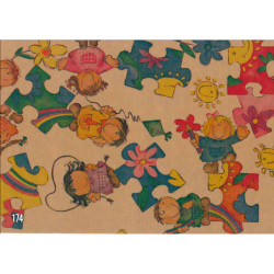 PAPEL REGALO ROLLO 62 SETIMPRES INFANTIL KRAFT NIÑOS PUZZLE IK5R