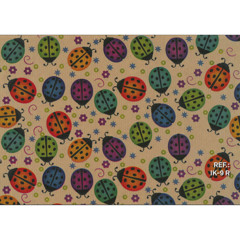 PAPEL REGALO ROLLO 62 SETIMPRES INFANTIL KRAFT MARIQUITAS IK9R