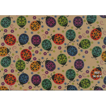 PAPEL REGALO ROLLO 62 SETIMPRES INFANTIL KRAFT MARIQUITAS IK9R