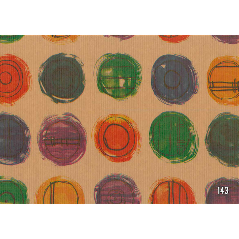 PAPEL REGALO ROLLO 62 SETIMPRES KRAFT CIRCULOS COLORES K18R