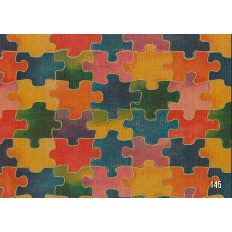 PAPEL REGALO ROLLO 62 SETIMPRES KRAFT FICHAS PUZZLE K20R