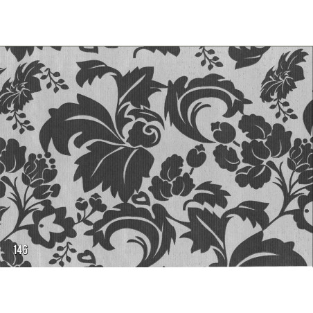 PAPEL REGALO ROLLO 62 SETIMPRES KRAFT PLATA HOJAS NEGRO K21P