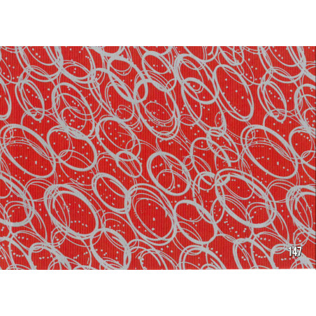 PAPEL REGALO ROLLO 62 SETIMPRES KRAFT ROJO AROS PLATA K23R