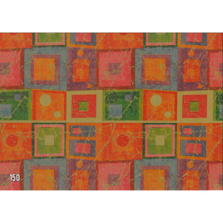 PAPEL REGALO ROLLO 62 SETIMPRES KRAFT CUADROS CIRCULOS COLORES K25R