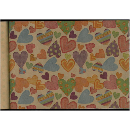 PAPEL REGALO ROLLO 62 SETIMPRES KRAFT CORAZONES ROJO K38R