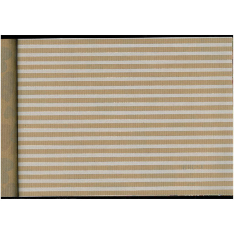 PAPEL REGALO ROLLO 62 SETIMPRES KRAFT RAYAS BLANCO K39B