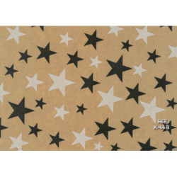 PAPEL REGALO ROLLO 62 SETIMPRES KRAFT ESTRELLAS BLANCO NEGRO K44B