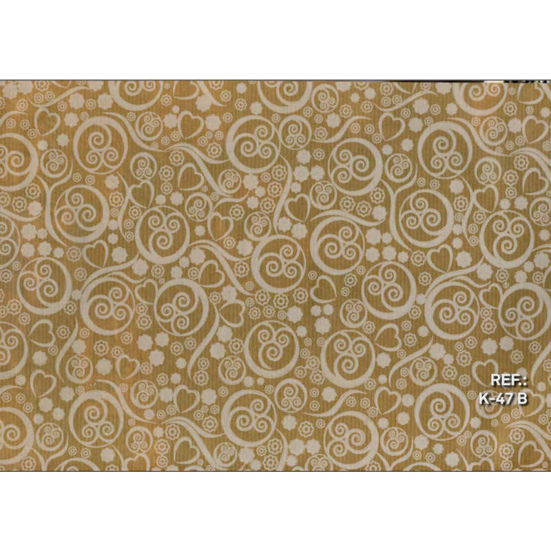 PAPEL REGALO ROLLO 62 SETIMPRES KRAFT ESPIRALES BLANCO K47B