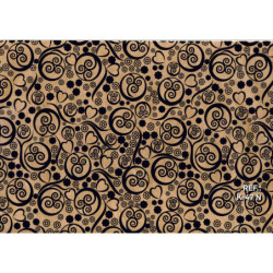 PAPEL REGALO ROLLO 62 SETIMPRES KRAFT ESPIRALES NEGRO K47N