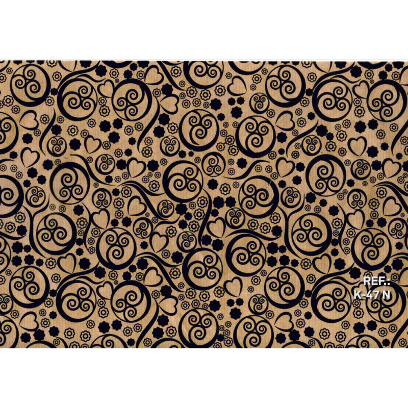 PAPEL REGALO ROLLO 62 SETIMPRES KRAFT ESPIRALES NEGRO K47N