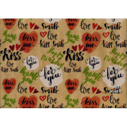 PAPEL REGALO ROLLO 62 SETIMPRES KRAFT MENSAJES ROJO K49R