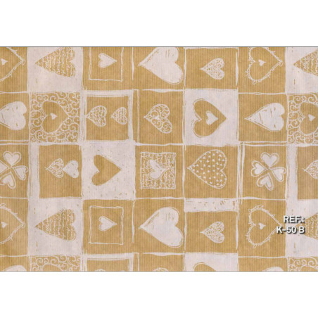 PAPEL REGALO ROLLO 62 SETIMPRES KRAFT CORAZONES BLANCO K50B