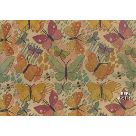 PAPEL REGALO ROLLO 62 SETIMPRES KRAFT MARIPOSAS ROJO K51R