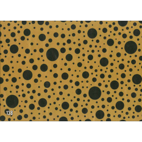 PAPEL REGALO ROLLO 62 SETIMPRES KRAFT ORO PUNTOS NEGRO K5OR