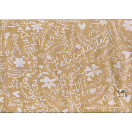 PAPEL REGALO ROLLO 62 SETIMPRES KRAFT FELICIDADES BLANCO K6B