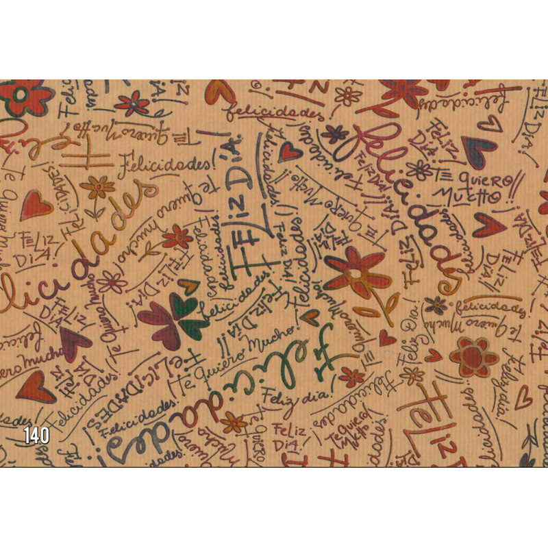 PAPEL REGALO ROLLO 62 SETIMPRES KRAFT FELICIDADES K6R