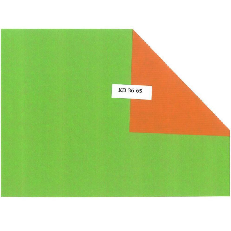 PAPEL REGALO ROLLO 62 HVS VERJURADO BICOLOR VERDE-NARANJA KB3665