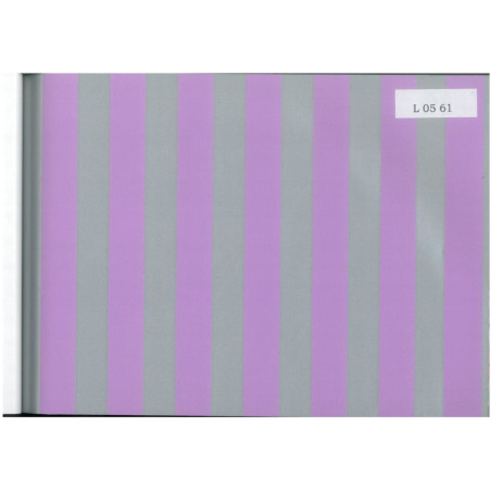 PAPEL REGALO ROLLO 62 HVS ESTUCADO BARRAS PLATA LILA L0561
