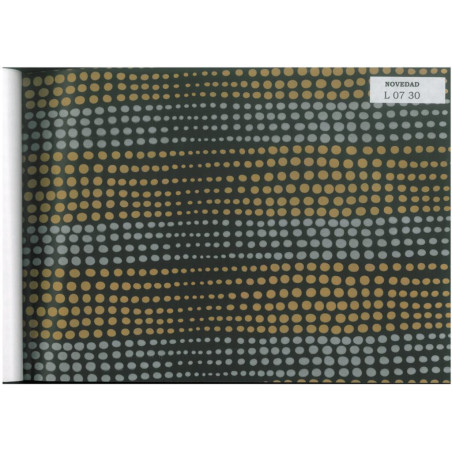 PAPEL REGALO ROLLO 62 HVS ESTUCADO PUNTOS NEGRO L0730 ^