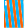 PAPEL REGALO ROLLO 62 HVS ESTUCADO BANDAS AZUL NARANJA L0759