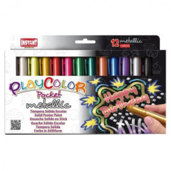 TEMPERA SOLIDA INSTANT PLAYCOLOR POCKET METALLIC 12 COLORES 10131