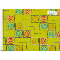 PAPEL REGALO ROLLO 62 HVS ESTUCADO ESPIRALES ESCALERAS PISTACHO L1066