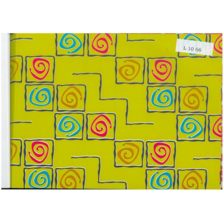 PAPEL REGALO ROLLO 62 HVS ESTUCADO ESPIRALES ESCALERAS PISTACHO L1066
