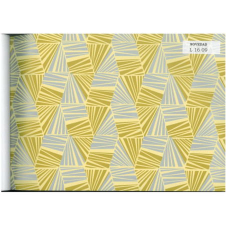 PAPEL REGALO ROLLO 62 HVS ESTUCADO TRIANGULOS CEBRA CREMA L1609