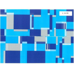 PAPEL REGALO ROLLO 62 HVS ESTUCADO CUADRADOS AZULES/PLATA L1659