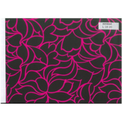 PAPEL REGALO ROLLO 62 HVS ESTUCADO FLORES NEGRO FUCSIA L1820