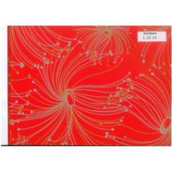 PAPEL REGALO ROLLO 62 HVS ESTUCADO LINEAS ROJO/PLATA/ORO L2524