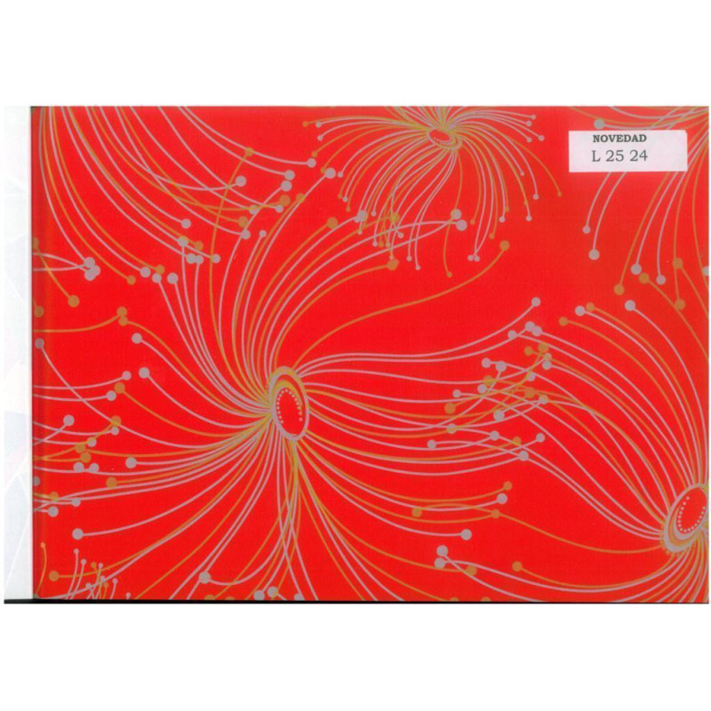 PAPEL REGALO ROLLO 62 HVS ESTUCADO LINEAS ROJO/PLATA/ORO L2524