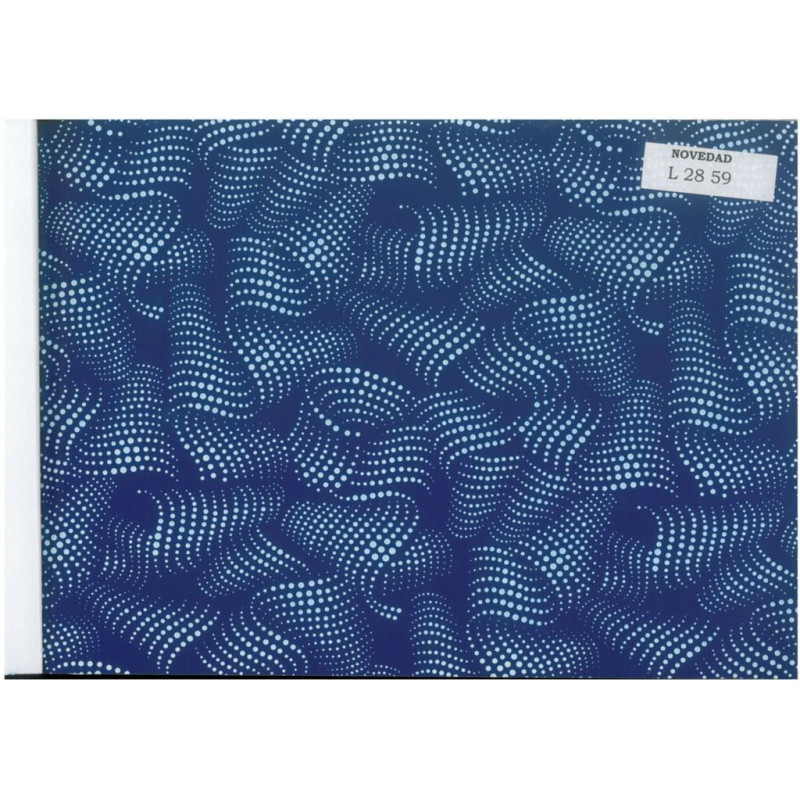 PAPEL REGALO ROLLO 62 HVS ESTUCADO ONDAS PUNTOS AZUL L2859