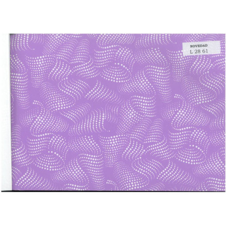 PAPEL REGALO ROLLO 62 HVS ESTUCADO ONDAS PUNTOS LILA L2861