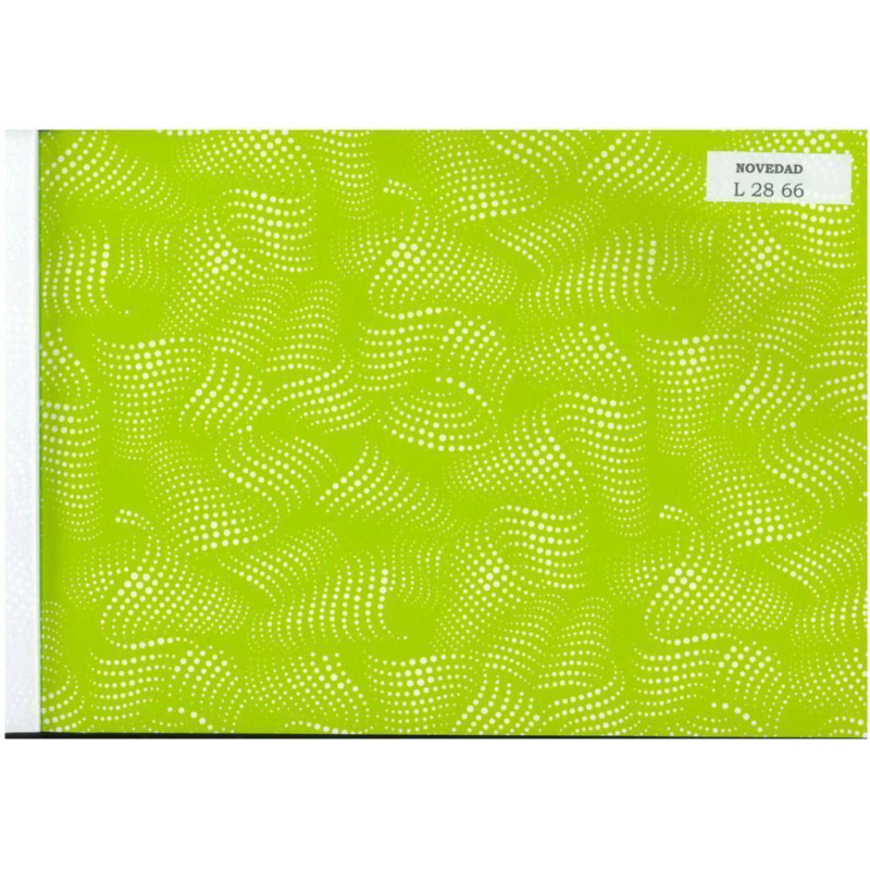 PAPEL REGALO ROLLO 62 HVS ESTUCADO ONDAS PUNTOS PISTACHO L2866