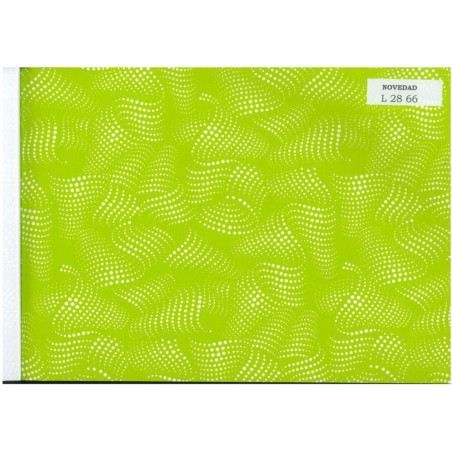 PAPEL REGALO ROLLO 62 HVS ESTUCADO ONDAS PUNTOS PISTACHO L2866