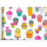 PAPEL REGALO ROLLO 62 HVS ESTUCADO INFALTIL CUPCAKES L2924