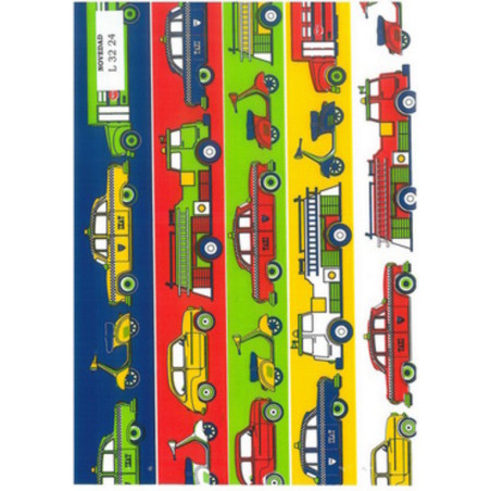 PAPEL REGALO ROLLO 62 HVS ESTUCADO INFALTIL VEHICULOS L3224 ^