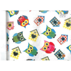 PAPEL REGALO ROLLO 62 HVS ESTUCADO INFANTIL BUHOS L3424