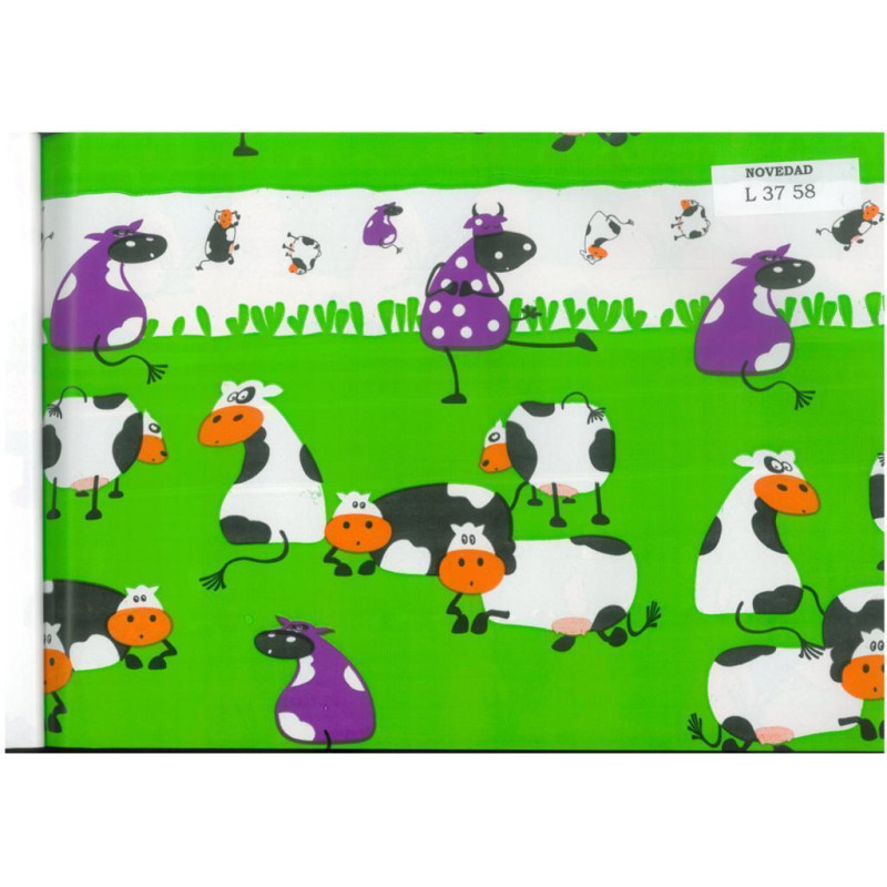 PAPEL REGALO ROLLO 62 HVS ESTUCADO INFALTIL VACAS L3758